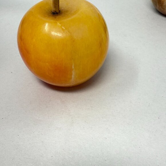 Alabaster Fruit Set of 4 Pieces Banana Apples Mango Stone Marble Vintage - Picture 14 of 16